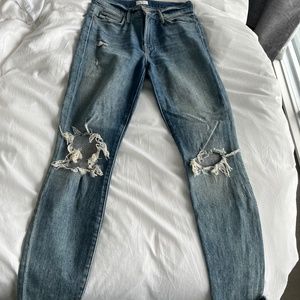 Mother Looker Ankle Fray Jeans